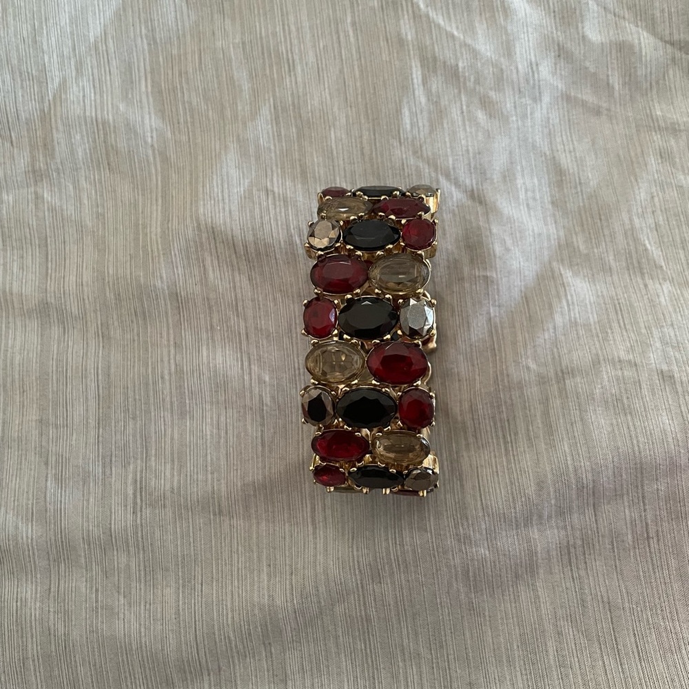 Red black and gold formal jewelry set